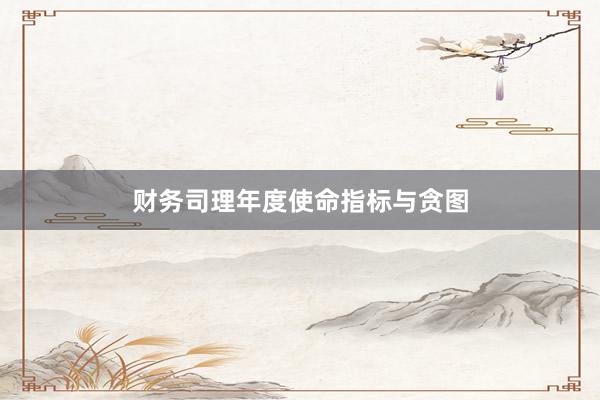 财务司理年度使命指标与贪图