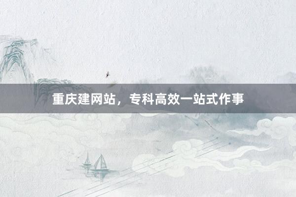 重庆建网站，专科高效一站式作事