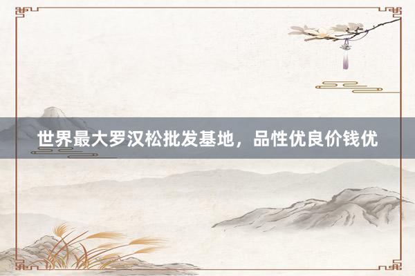 世界最大罗汉松批发基地，品性优良价钱优